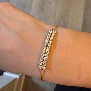 Delicate Gold-Tone Adjustable Slide Bracelet